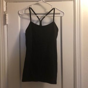 lululemon power Y tank black size 6